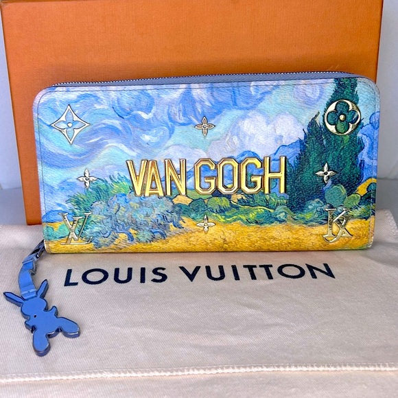 Louis Vuitton Van Gogh Jeff Koons Masters Collection Leather Zippy Wallet RARE - Picture 1 of 16